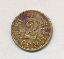 1904-1937. "Baldauf Mátyás 2" sárgaréz zseton (18mm) T:2 patina