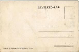 Újvidék, Novi Sad; Ferenc József tér, Szentháromság szobor, biztosító társaság, cukrászda, Burmann S...