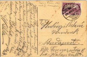 1925 Szigetvár, Kossuth Lajos tér, Gál J. pálinka mérése, Koch Ferenc üzlete, olcsón kapható jelzálo...