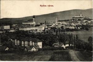 1910 Nyitra, Nitra; látkép gyárral, templomokkal és laktanyával. Fürst Sz. kiadása / general view with military barracks, churches and factory (EK)