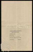 1911 M. kir. vallás és közoktatásügyi miniszteri számgyakornoki kinevezés, 1911. aug. 1., gróf zicsi...