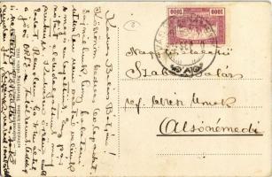 1934 Vásárosnamény, utcakép a Református templommal, szekerek. Kiadja a Hangya Szövetkezet (EK)