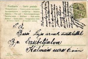 1905 Pöstyén, Piestany; A fürdőben. Csurog-csöpeg a veríték, így műik a betegség. Fürdőtelep, Ferenc...