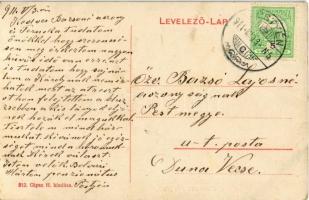 1911 Pöstyén, Piestany; Infanterista várja a fürdőből lakására menendő fürdővendéget. Gipsz H. kiadá...