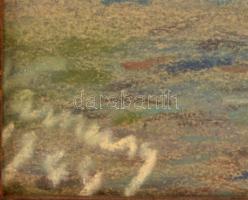 Olvashatatlan jelzéssel: Vitorlás. Pasztell, papír-karton, üvegezett sérült keretben, 32×44 cm