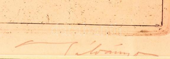 Bálványos Huba (1938- ): Tárgyak. Rézkarc, papír jelzett, üvegezett keretben, 24×40 cm