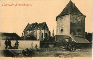 Kolozsvár, Cluj; Református templom, Bethlen bástya (Szabók bástyája) / Bastionul Croitorilor / Calvinist church, Tailors Bastion