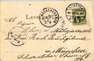 1901 Komárom-Újszőny, Komárnó-Szőny; vasútállomás, vonatok. Sípos Ferenc kiadása / Bahnhof / railway...