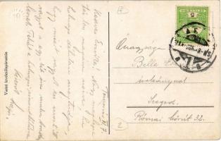 1913 Temesvár, Timisoara; Szerb ortodox püspöki palota és Leszámítoló Bank / street view with Serbia...