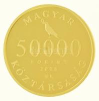 2008. 50.000Ft Au "Hunyadi Mátyás trónra lépésének 550. évfordulója" tanúsítvánnyal (10g/0...