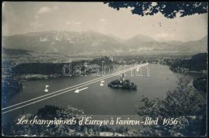 1956 A bledi evezős vb-ről magyar sportolók (Molnár Lajos, Demeter Ferenc, Dobay Gábor, Bedekovits T...