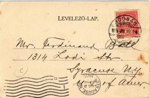 1905 Hódság, Odzaci; Templom utca, Christian szálló. Rausch Ede kiadása / street view with church an...