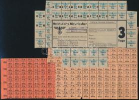 cca 1940-1945 Német Birodalmi élelmiszerjegyek eredeti papír gyűjtő-tokban, a tokon kis szakadással
