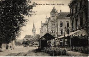1912 Brassó, Kronstadt, Brasov; Transilvánia kávéház terasza / cafe terrace