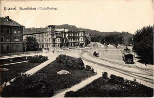 1911 Brassó, Kronstadt, Brasov; Rezső körút, városi vasút, fogorvos / Rudolfsring / street, urban railway, dentist (EB)
