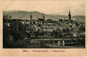 Nagyszeben, Hermannstadt, Sibiu; látkép vasúti híddal / general view with railway bridge