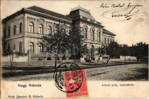 1905 Nagykikinda, Kikinda; Állami Polgári leányiskola. Wolf Józsefné kiadása / girl school. TCV card (EK)