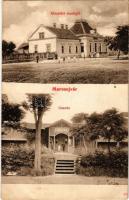 1906 Marosújvár, Ocna Mures; uszoda, Kincstári vendéglő. Grünn Géza kiadása / swimming pool, restaurant (EK)