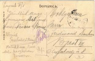 1911 Zágráb, Zagreb; Ulica Marije Valerije / Mária Valéria utca, villamos, Lobl üzlete. Kiadja Jul. ...