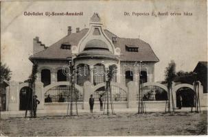 1916 Újszentanna, Szentanna, Santana; Dr. Popovics E. Aurél orvos háza. W.L. Bp. 396. / doctors villa