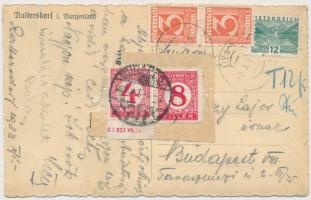 1933 Rőtfalva, Rőt, Rattersdorf; utcakép, templom / Strasse mit Kirche / street view with church