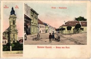 1911 Ruszt, Rust; Fő utca, Evangélikus templom, üzlet. M. Gassner kiadása / Hauptstrasse, Ev. Kirche / street view, church, shop