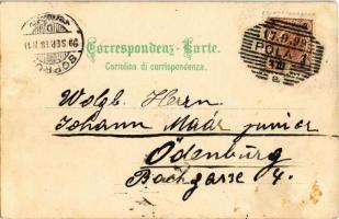 1899 (Vorläufer!) Trieste, Trieszt; Piazza della Borsa, Monumento a Ferdinando Massimiliano, Arsenal...