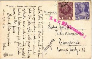 1916 Trento, Trient (Südtirol); Piazza della Posta / market square with vendors, statue, Ceres shop