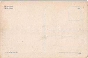 Strakonice, Strakonitz; street view with hotel, auto garage, automobil and shops