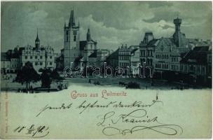 1898 (Vorläufer!) Litomerice, Leitmeritz; main square, shops