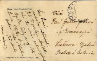 1933 Námest nad Oslavou, Namiest an der Oslawa; Zima. Fotogr. O. Knoll / winter destruction in the f...