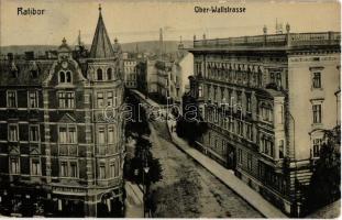 1910 Racibórz, Ratibor; Ober-Wallstrasse / street view, Cafe Residenz, shop