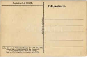 Sokal, Bugbrücke / Bug river, railway bridge. Verlag der k.u.k. Feldbuchhandlungen des 4. AK. (Qu.-A...
