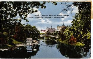 1930 Riga, Basteja kalns un Gulbju majina / Schwanenhäuschen und Basteibrücke / Bastion Hill and bridge and Swan House