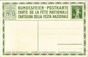 1798 Bundesfeier-Postkarte 1913 1. August, Gegen die Tuberkulose. Graph. Werkstätten Gebr. Fretz / F...