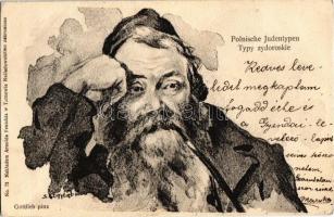 1901 Polnische Judentypen / Typy zydoroskie / Polish Jewish man. Judaica art postcard. No. 73. Arnolda Fenichla s: Gottlieb