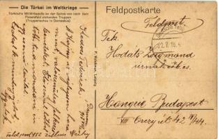 1918 Die Türkei im Weltkriege. Türkische Militärkapelle an der Spitze von nach dem Paradefeld ziehen...