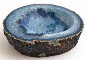 Csiszolt achát tálka, d:9,5 cm