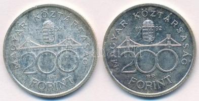 1992. 200Ft Ag "MNB" (2x) T:2 
Adamo F13