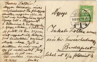 1910 Cegléd, Huszáregység falkavadászaton. "Tegnap volt a Flaggenritt: 1. Pallavicini, 2. levél...