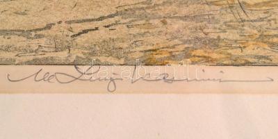 Luigi Kasimir (1881-1962): Állami Operaház. Színezett rézkarc, papír, jelzett, üvegezett keretben, 4...