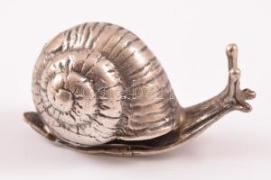 Ezüst(Ag) miniatűr csiga, jelzett, 3×1,5 cm, nettó: 9,3 g