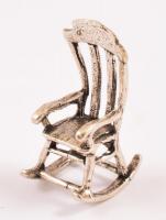 Ezüst(Ag) miniatűr szék, jelzett, m: 3 cm, nettó: 4,1 g