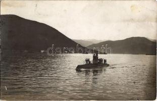 ~1916 Kotor, Cattaro; UB-11 osztrák-magyar tengeralattjáró / K.u.K. Kriegsmarine UB-11 Unterseeboot, U-boot / WWI Austro-Hungarian Navy U-11 submarine. photo (EK)