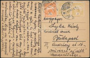 1916 Egry József festőművésznek a nagykanizsai honvéd kórházból írt levelezőlapja Lyka Károly részér...