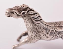 Ezüst(Ag) miniatűr ló, jelzett, 4×2 cm, nettó: 16,1 g