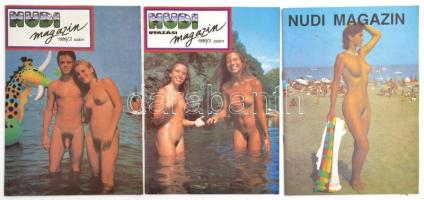 cca 1989-1990 Nudi magazin 3 száma, jó állapotban.