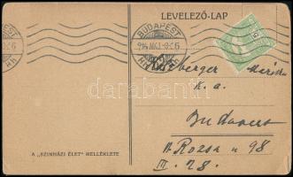 Hegedűs Gyula színész aláírása őt ábrázoló fotólapon