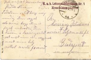 Korneuburg, F. M. Erzherzog Albrechtskaserne / K.u.K. military barracks, soldiers + 1915 K.u.K. Loko...