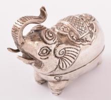 Ezüst(Ag) miniatűr elefánt,kinyitható, jelzett, 5×5 cm, nettó: 23,7 g